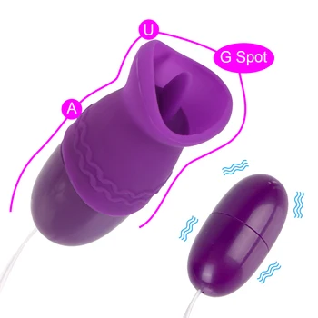 Powerful Double Vibrating Egg Vagina Massage Sex Toys for Women G Spot Clitoris Stimulator Tongue Oral Licking Vibrator 4