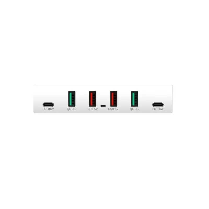 72 Вт QC3.0 Quick Charge 3,0 4x USB Dual USB C type-C PD быстрая зарядная станция Hub H37E