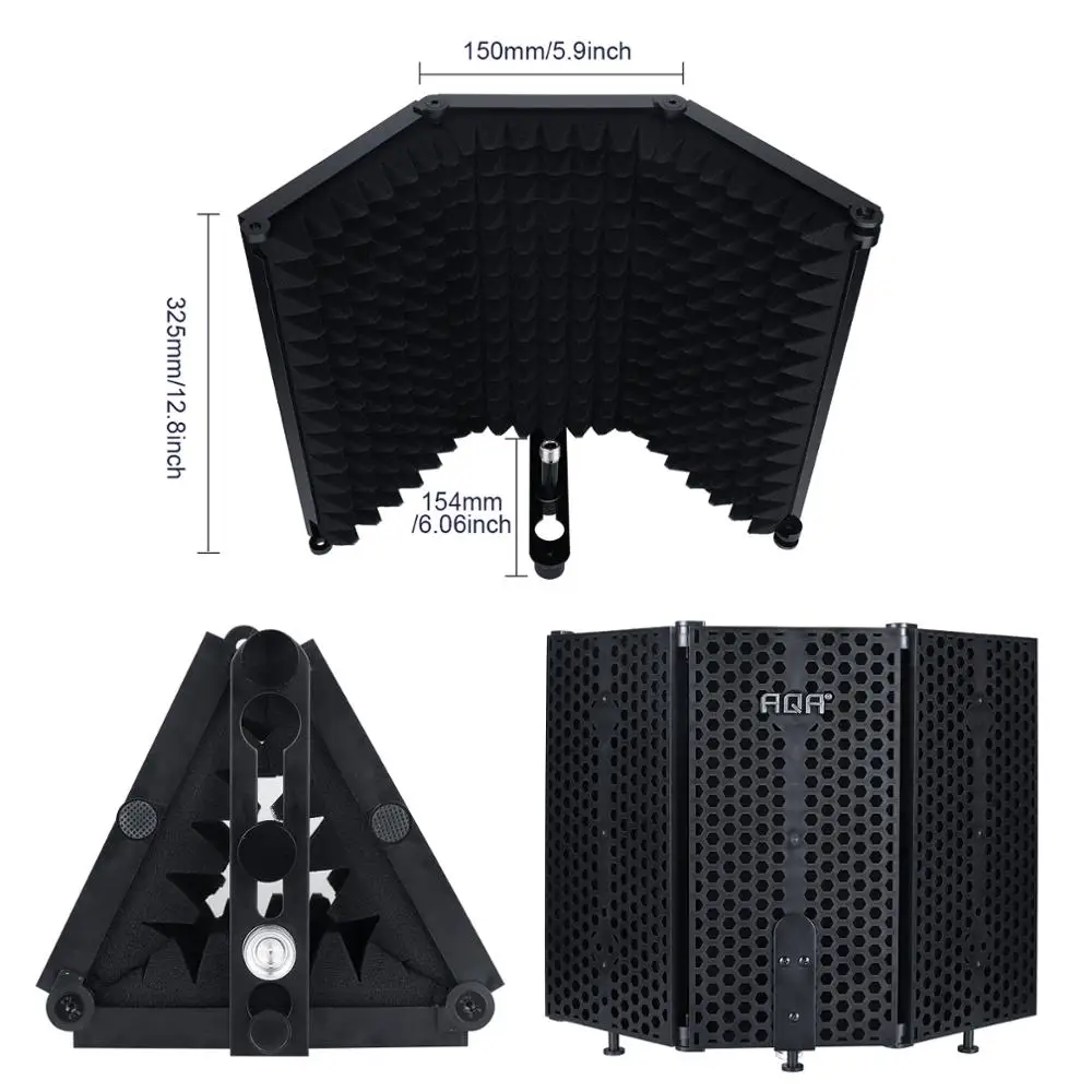 Microphone Isolation Shield 3-Panel Wind Screen