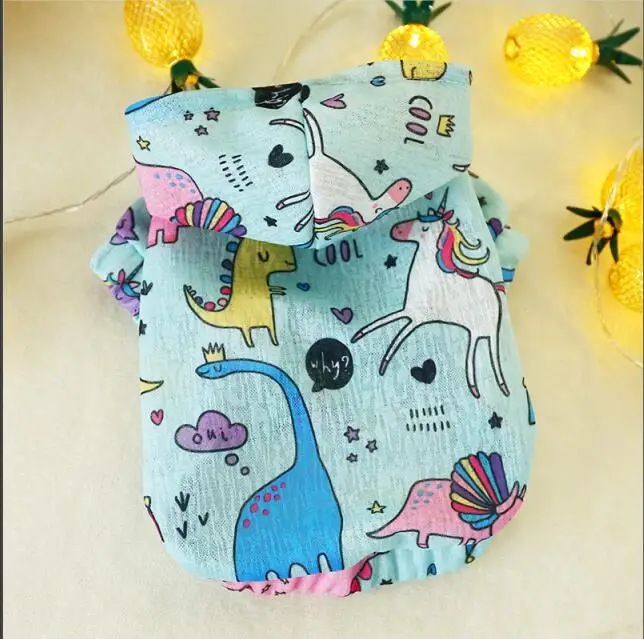 Dog Clothes Summer Light And Cute Cool And Comfortable Graffiti Small Blouse Teddy Bomei Small Dog Milk Dog Multiple Styles - Цвет: dujiaoshou