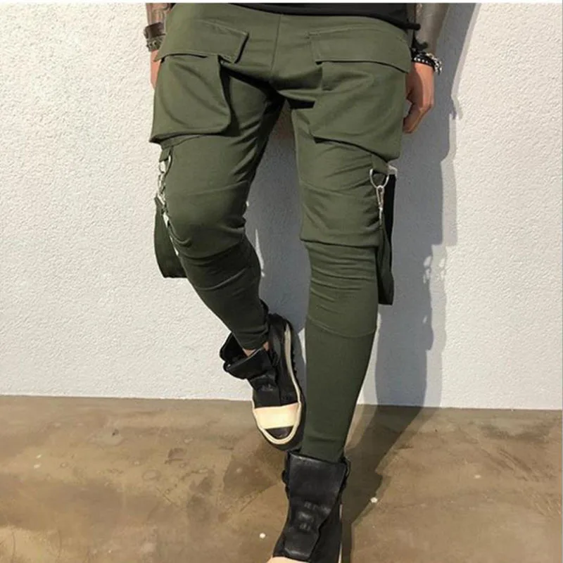Японская уличная одежда; большие размеры; pantalones hombres; ; mono; мужские брюки в стиле хип-хоп; pantalones de verano hombre Ankel-lengthe Sweaptpants M - Цвет: green