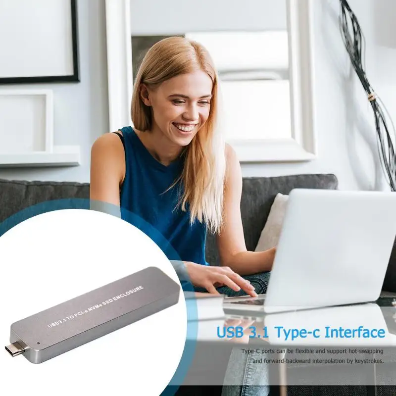 USB3.1 type-C для Nvme SSD корпус M.2 M-Key твердотельный накопитель Коробка Чехол 10 Гбит/с UASP высокоскоростной портативный USB3.1 NVME M.2 чехол
