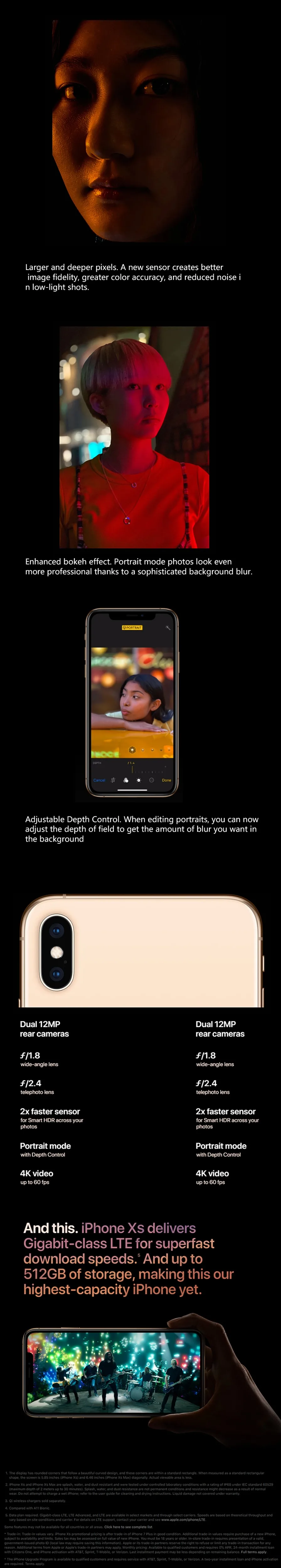 Разблокированный Смартфон Apple iPhone XS Max 256GB A12 с бионическим чипом 6,5 дюйма на весь экран IOS APPLE Phone(используется 95% Новинка