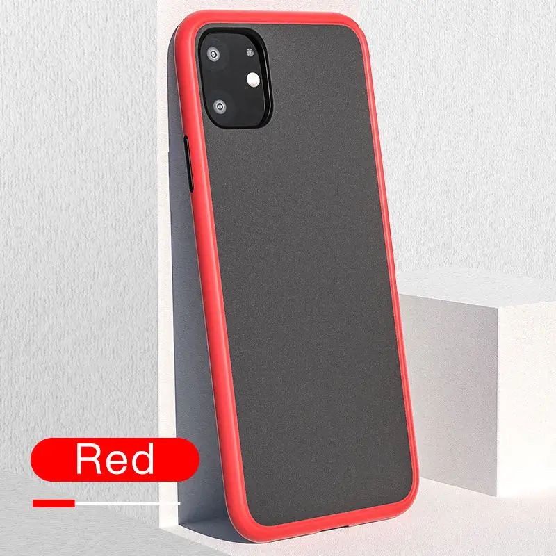 CAFELE чехол для телефона для iPhone 11 Pro Max мягкий TPU кромка с Жесткий чехол-накладка из ПК чехол Бизнес телефон чехол для нового iPhone 5,8/6,1/6,5 - Цвет: Красный