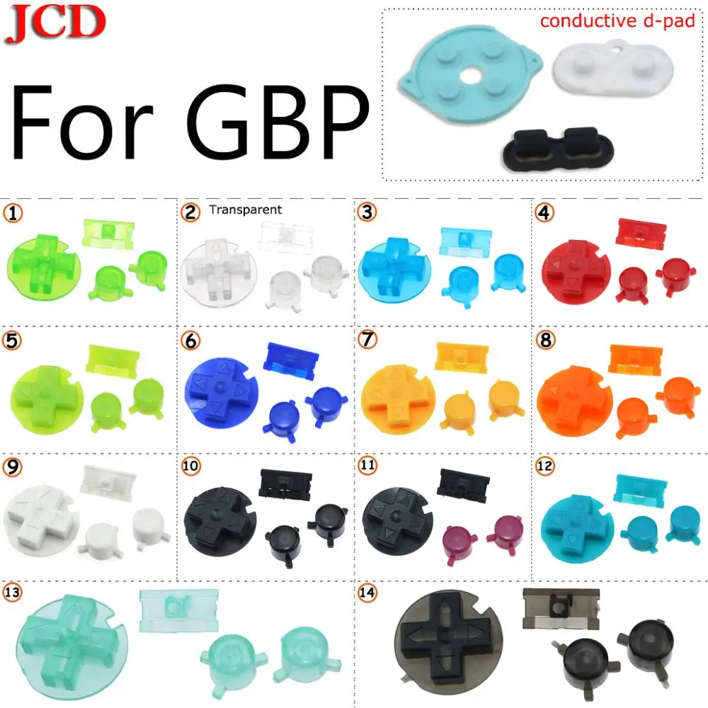 JCD 28 комплектов разноцветная A B кнопки клавиатуры для карманная приставка Game Boy для GBP Выключатель кнопки для GBP D колодки Мощность кнопки