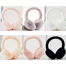 Унисекс, регулируемые меховые наушники, одноцветные, теплые наушники,, одноцветные, теплые наушники для девочек, плюшевые, теплые наушники, повязка на голову
