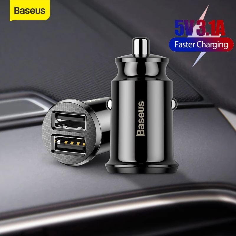 Baseus Mini Dual Special sale item USB Car Charger 5V Charging 2 Fast Port 3.1A US Credence