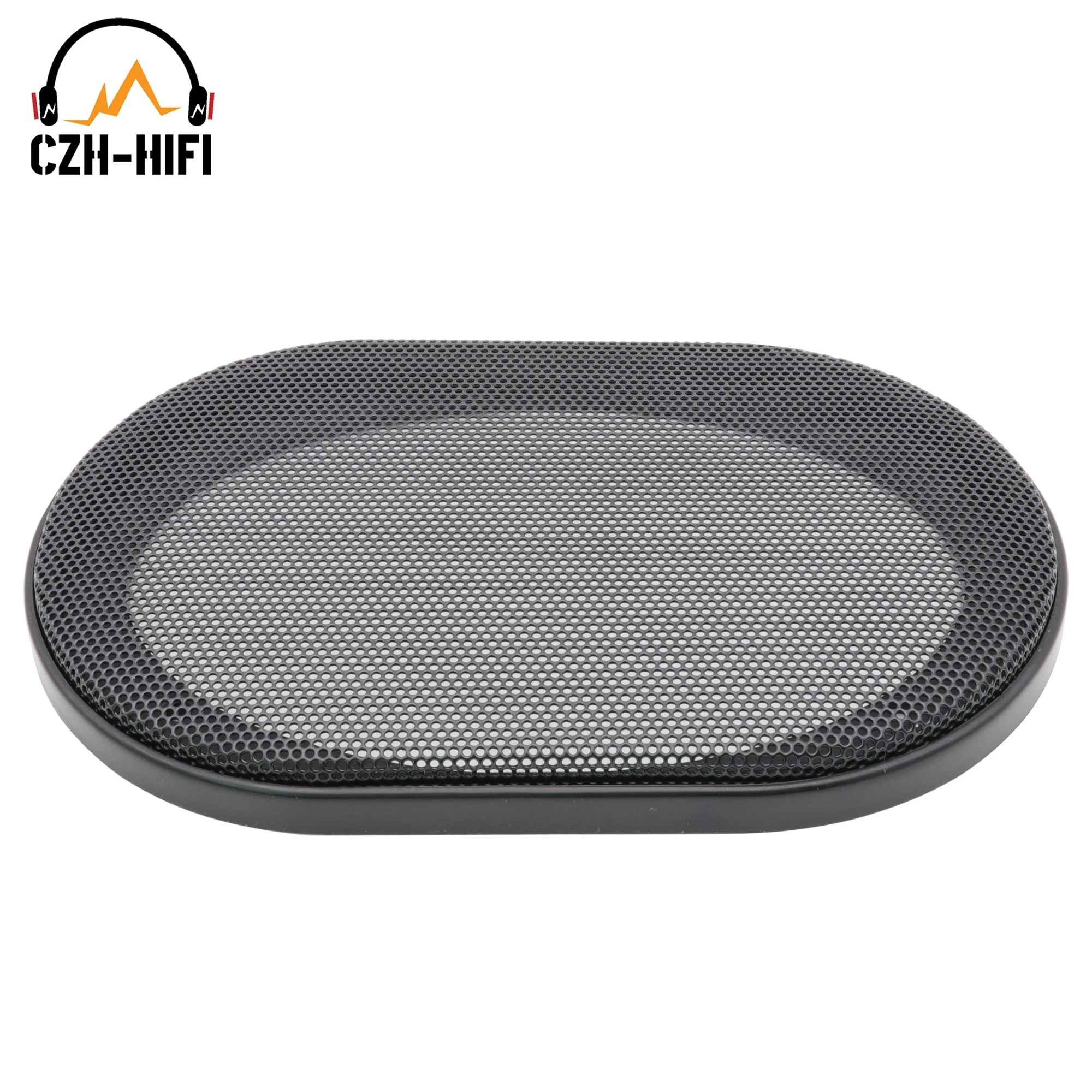 2 Stück Lautsprechergitterabdeckung 4'x6' 5''x7' 6''x9' Staubdichte Netzabdeckung aus Kunststoffstahl, dekorativer Kreis für Subwoofer-Auto-Audiogehäuse – Detail 1