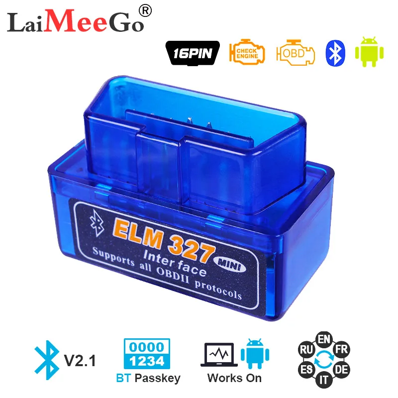 

Mini ELM327 Bluetooth 2.0 OBD2 v1.5/V2.1 OBD 2 Auto Diagnostic-Tool ELM 327 for Android Torque/PC V1.5 BT adapter