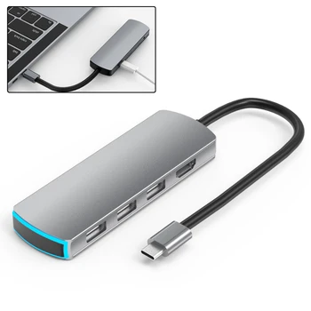 

6 In 1 Type C To USB3.1 Hub HDMI Adapter SD TF Card Reader For IPad Pro Support 4K HD Video Transmission