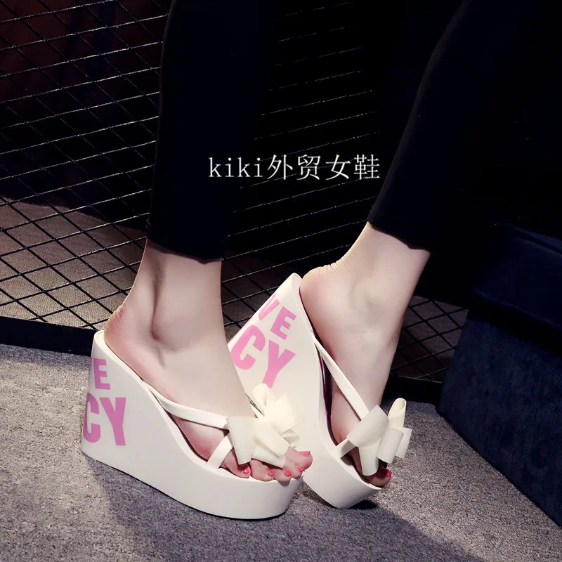 Повседневные тапочки на высоком каблуке 11 см с бантом|slippers|slippers high heelslippers heel |