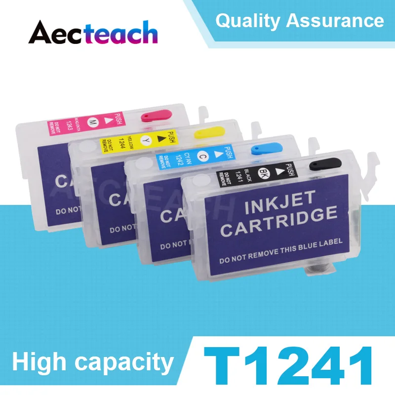 

Aecteach T1241 T1242 T1243 T1244 Refillable Ink cartridge for Epson Stylus NX125 NX127 NX130 NX230 NX330 NX420 NX430 Printer