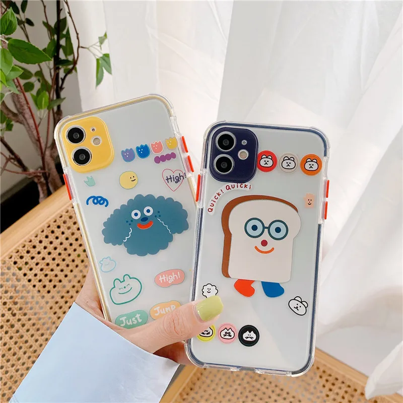 GYKZ корейский разноцветный бампер с мультяшным хлебом для iPhone 11 Pro XS MAX SE 2020X7 XR 8Plus