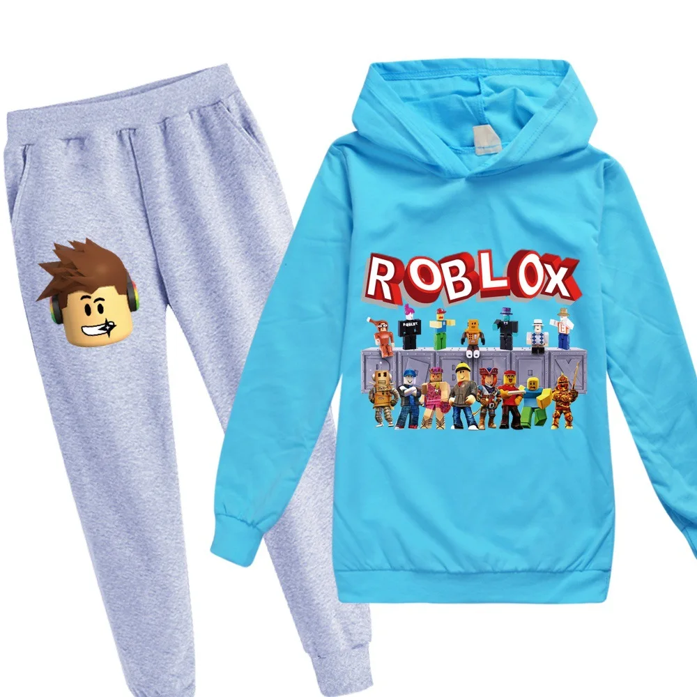 Roblox Hoodie Pants Suit UK Boys Girls Long Sleeve Tracksuit Sportswear Set Kids 
