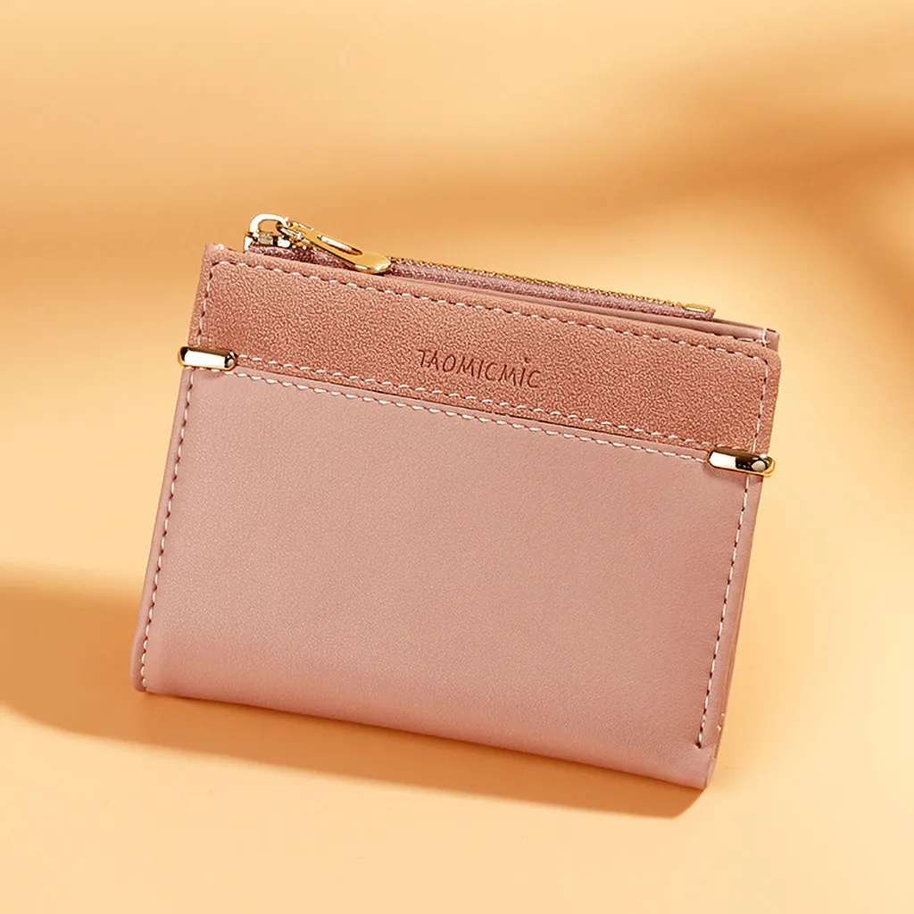pink Allet, женские,, женские короткие кошельки, Мини кошельки для денег, маленькие, складные, из искусственной кожи, женский кошелек, держатель для карт#4 - Цвет: pink