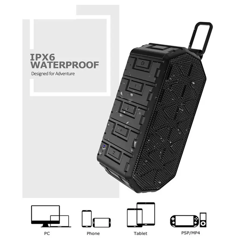 AAAE топ-открытый Ipx6 Водонепроницаемый Беспроводной V4.2 Bluetooth динамик пылезащитный громкий динамик глубокий бас сабвуфер динамик противоударный Cy