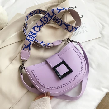

Solid Color PU Leather Crossbody Bags For Women 2020 Lady Fashion Simple Shoulder Handbags Female Travel Cross Body Bag