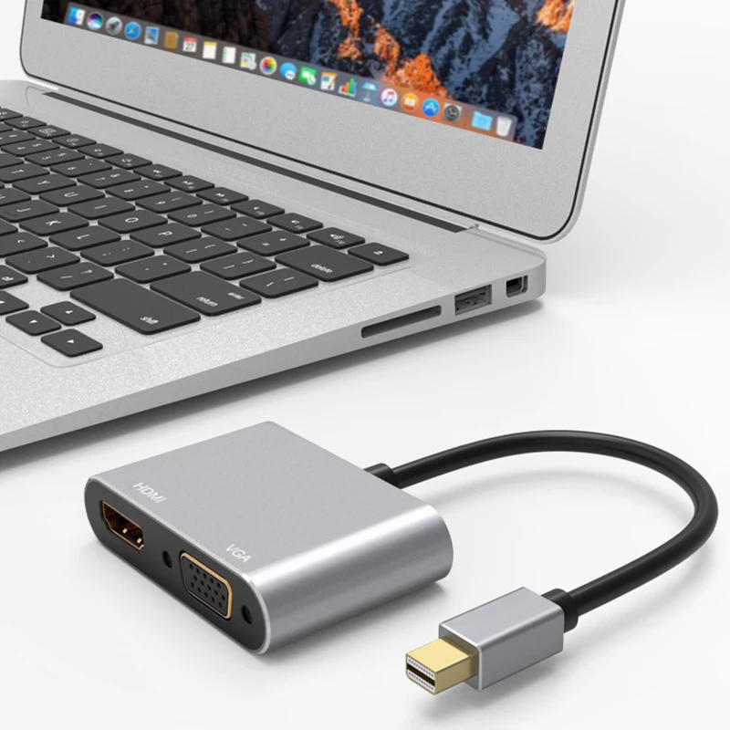 2 в 1 Mini Displayport DP к HDMI VGA Кабель-адаптер 4K 1080P Mini DP конвертер