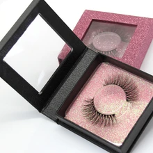 CMYK печать на заказ коробка дизайн посылка блестящие розовые 3d норковые ресницы упаковочная коробка- PX2036