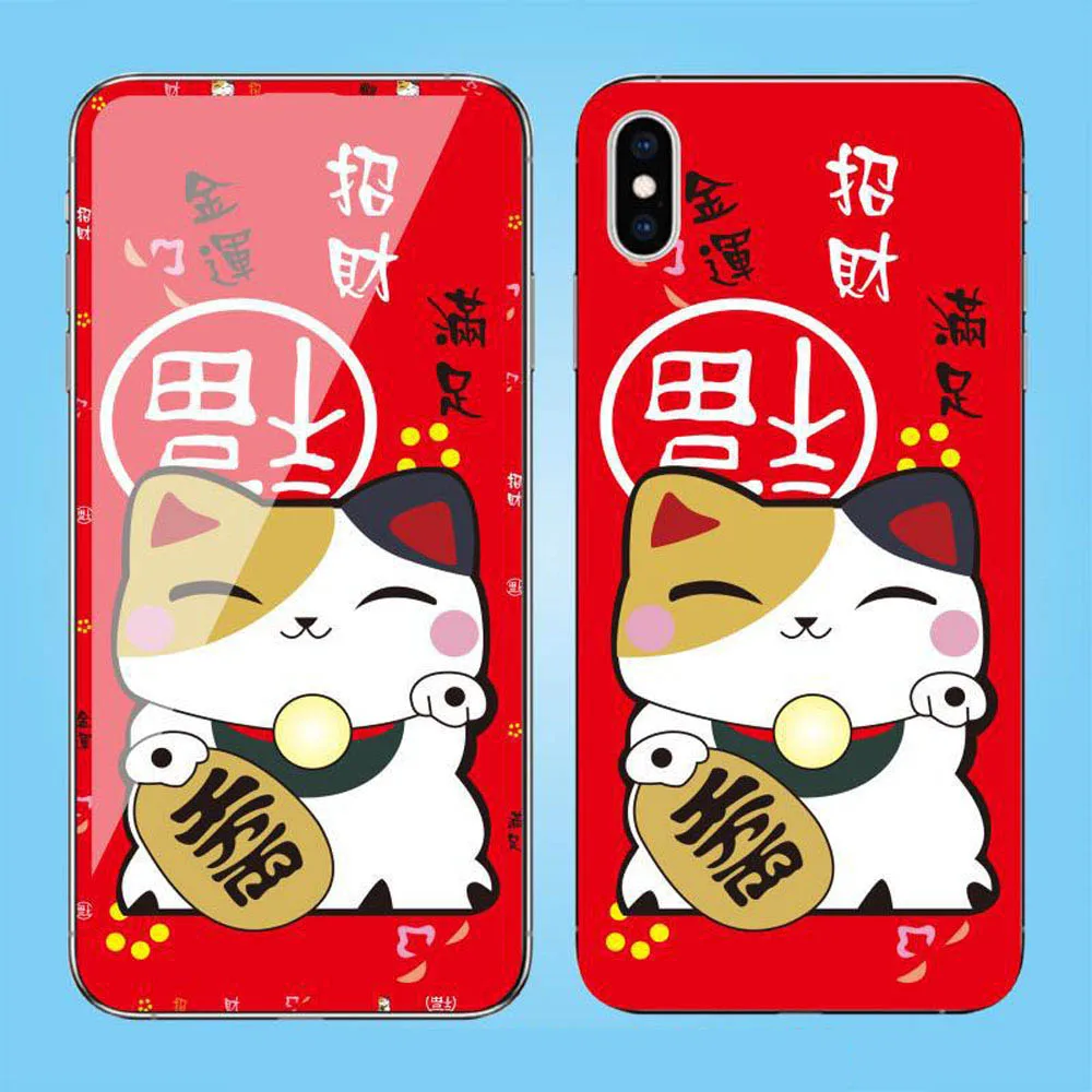 Передняя+ задняя защита экрана из закаленного стекла для iPhone XS Max XR X Розовая пантера милая собака Кот котенок полное покрытие стеклянная пленка SJ22