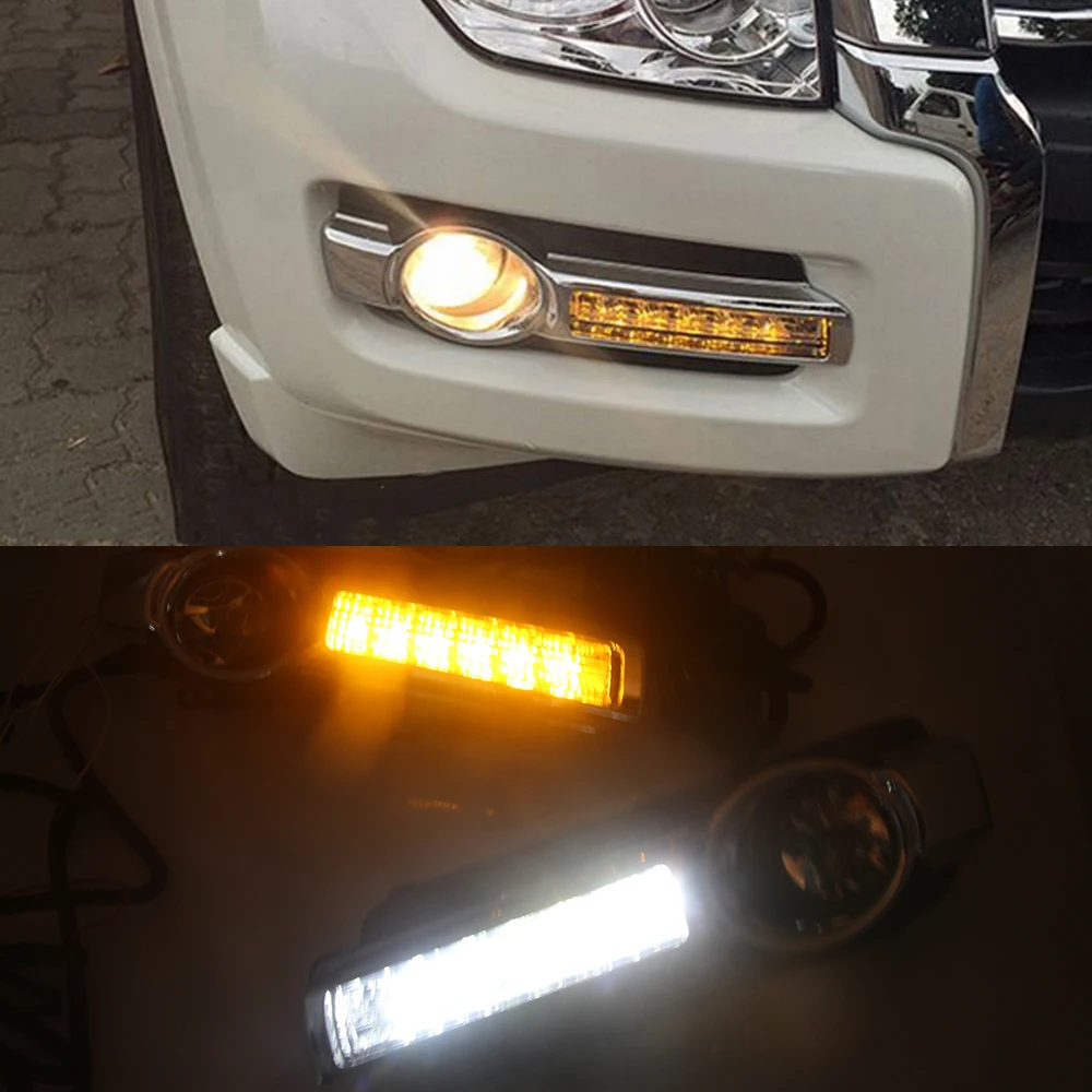 Автомобильные дневные ходовые огни для Mitsubishi Pajero Montero 2015 2016 2017 2018 противотуманные