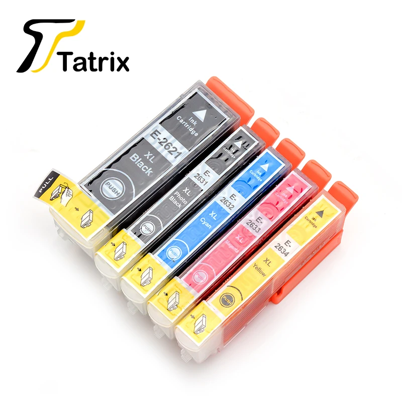 Tatrix совместимый чернильный картридж для принтера Epson 26XL T2621 T2631 для Epson XP-510 XP-520 XP-600 XP-605 XP-610 XP-615 XP-620 XP-625 и т. д - Цвет: One set