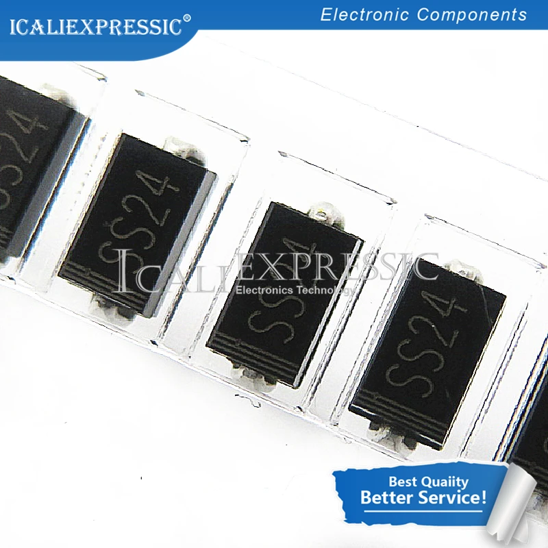 100 шт. диод Шоттки SS24 2A 40V SMA SR240 DO-214AC SMD в наличии | Электронные компоненты и
