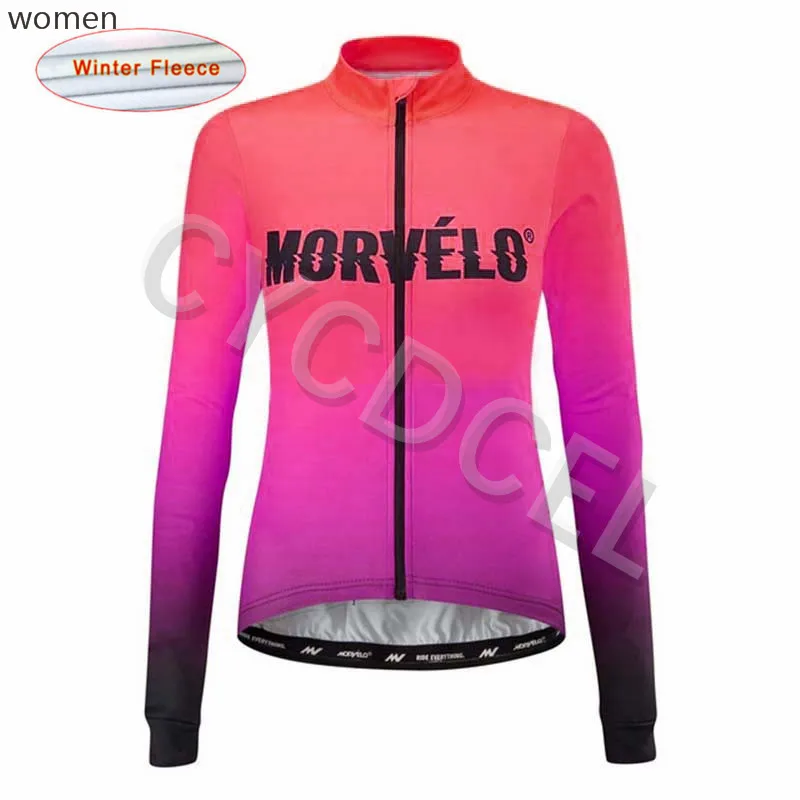 Morvelo Зимняя Теплая Флисовая футболка с длинным рукавом для велоспорта, одежда для велоспорта, mujer Maillot Ropa Ciclismo mujer