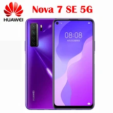 Original Huawei Nova 7 SE 5G Smartphone Kirin 820 64MP Quad Rear Cameras 6.5 4000mAh Mobile Phones Android 10 40W SuperCharger