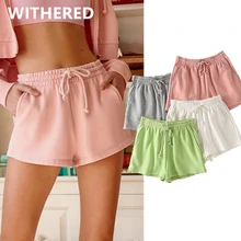 

Jenny&Dave women shor ins fashion blogger candy color shorts women terry cotton loose Drawstring harem short feminino berumuda