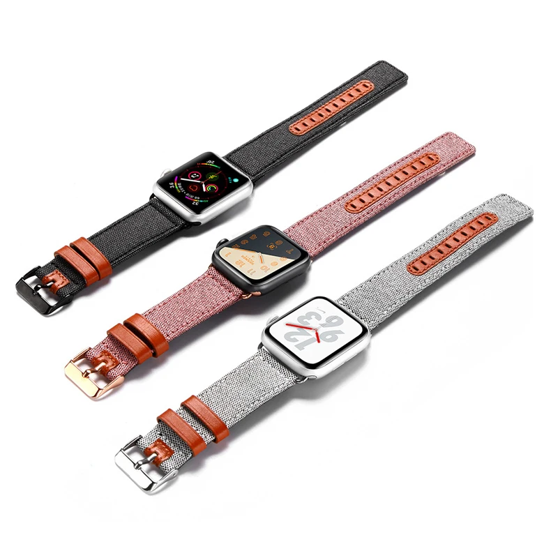 Ткань и кожаный ремешок для apple watch band 40 мм 44 мм, 38 мм, 42 мм, iwatch, версия apple watch 5/4/3/2/1 браслет wristbelt аксессуары