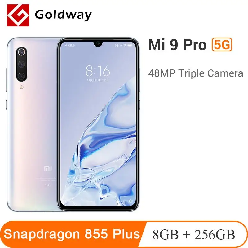 Xiaomi Mi 9 Pro, 5G, 8 ГБ ОЗУ, 256 Гб ПЗУ, Snapdragon 855 Plus, камера 48 МП, 6,39 дюймов, AMOLED, смартфон, обратная Беспроводная зарядка, NFC