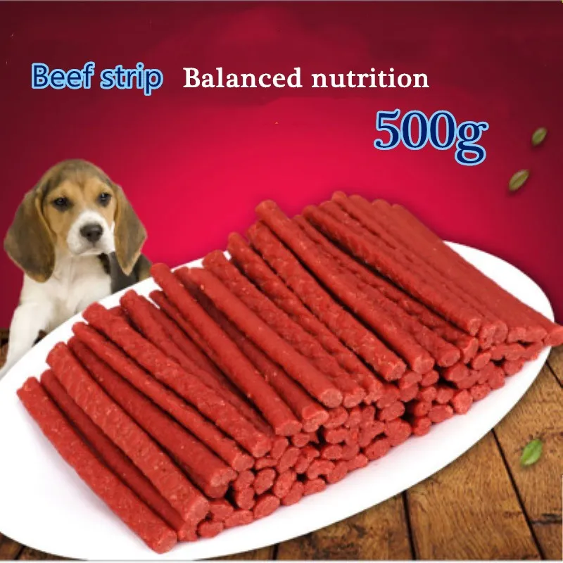 

Pet Feeding Food Healthy Delicious Senior Dog Snack Beef stick 500g Dog Food Training Snacks