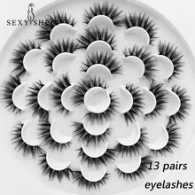 2/4/13 пар натуральные накладные Искусственные ресницы длинные макияж 3D норковые ресницы для наращивания ресниц ручной работы норковые ресницы «maquiagem»