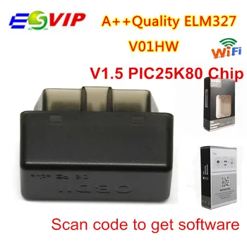 

100pcs DHL V01HW/V03HW Super MINI WiFi elm327 v1.5 PIC25k80 Chip Car Styling Fault Diagnostic auto Tool Upgraded Code Scanner