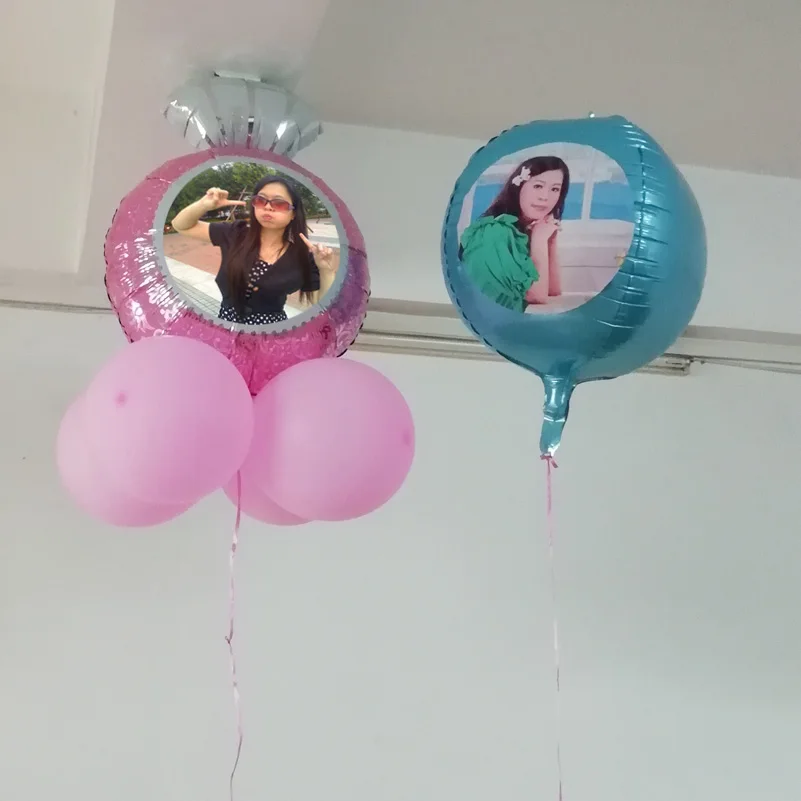 middle diamond helium foil balloon 62x43cm with photo print -4