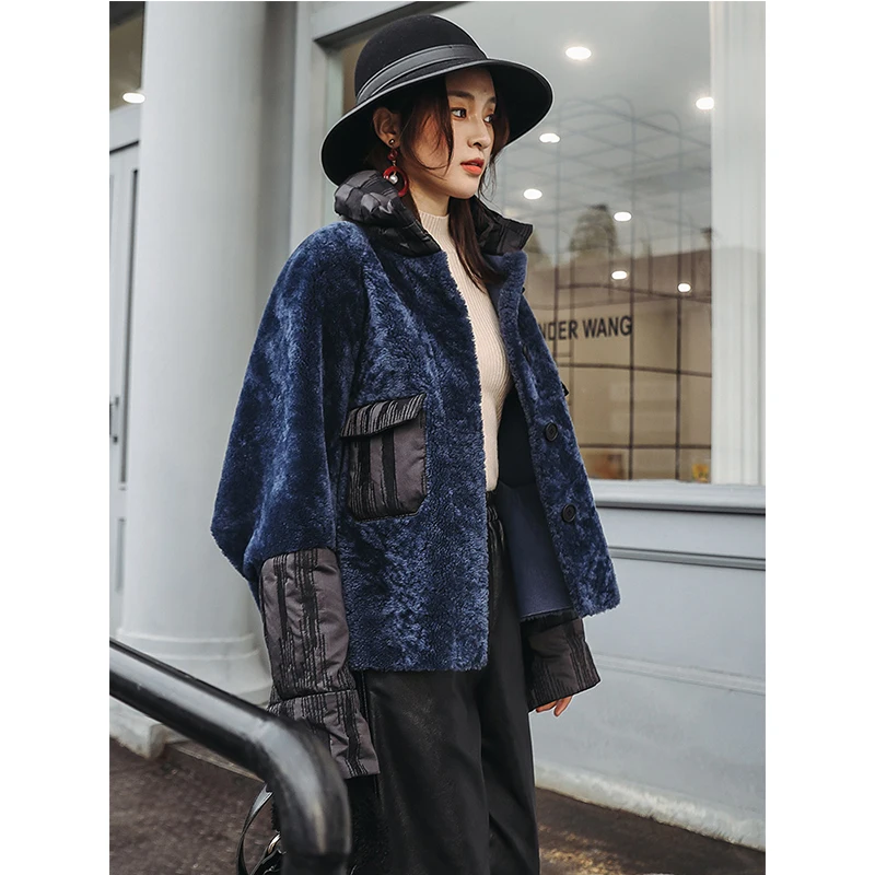 Autumn Winter Jacket Women Clothes Korean Vintage Natural Wool Jacket Double-faced Fur Elegant Manteau Femme Hiver ZT1206
