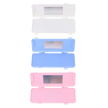 

1Pcs Portable Dustproof Moisture-proof Storage Box Mask Case Storage Box Band-aid Bill Temporary Storage Folder With Mirror