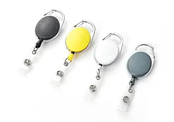 

Free shipping 1000pcs/lot customized logo badge reel; promotional retractable plastic badge holder; belt clip BR45