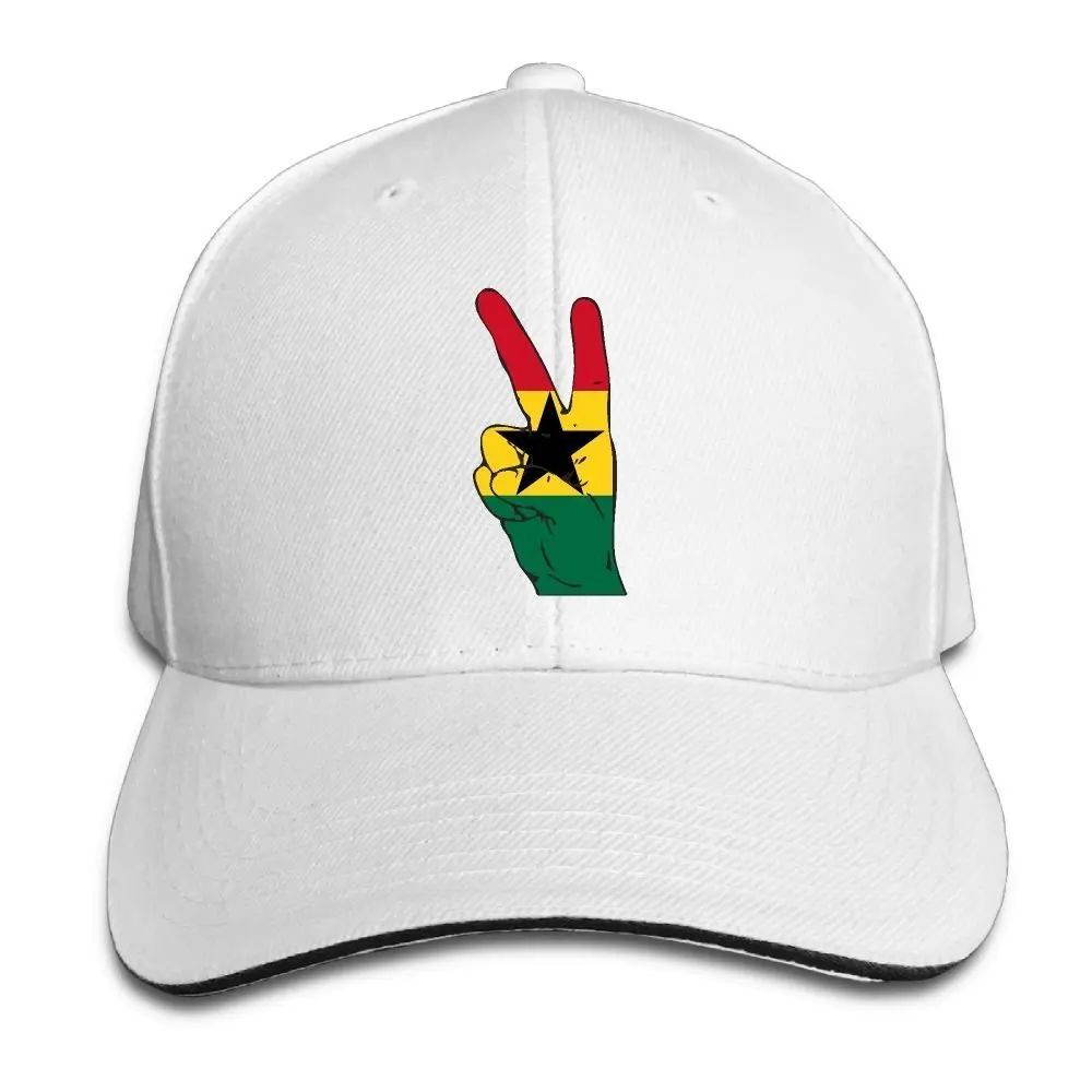 Унисекс знак мира Гана флаг Snapback шляпа Регулируемая остроконечная сэндвич Кепка