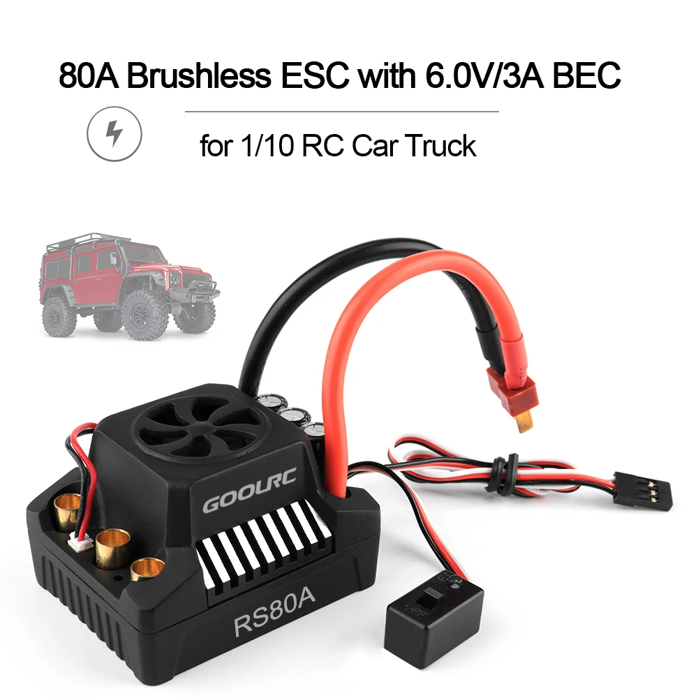 GoolRC 80A бесщеточный ESC электрический регулятор скорости 6 0 В/3A BEC для 1/10 RC