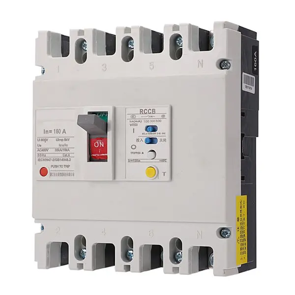 Leakage Protection Circuit Breaker, BEM1LE-250/4300 160A 3P+N Air Switch Leakage Protection Low Voltage Moulded Case