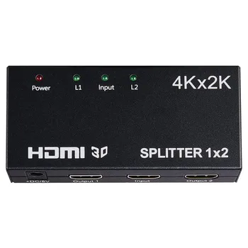 

HDMI Splitter 1 In 2 Out 4K X 2K Same Screen Splitter Long Video Splitter 1*2 For Set-Top Box HDTV US Plug