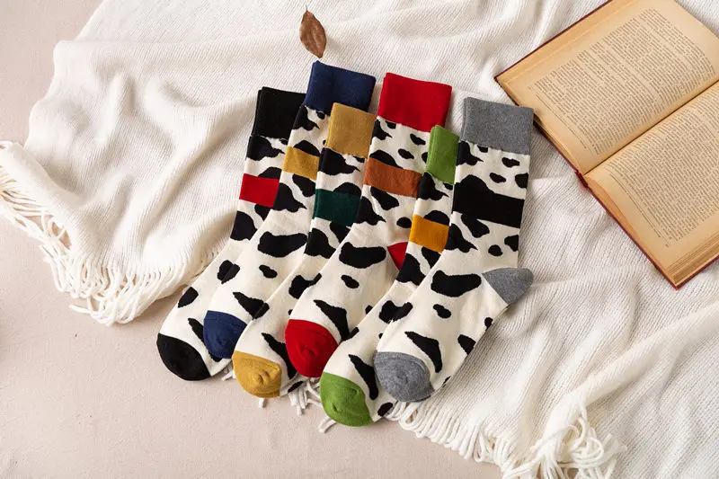 Jeseca Autumn Winter Socks Hot Sale Women Harajuku Streetwear Ankle Sox Girls Cute Animal Print Cotton Soft Christmas Sock