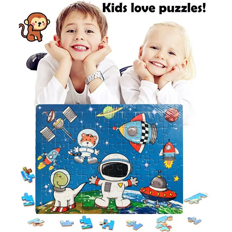 Детские головоломки От 3 до 8 лет | 60 шт. головоломки дошкольного образования обучающие игрушки для малышей | деревянные головоломки набор