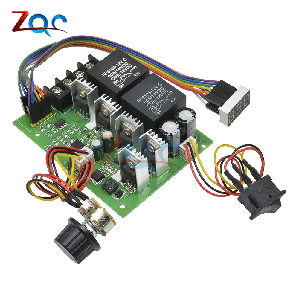 PWM контроллер скорости мотора постоянного тока DC10-55V цифровой дисплей 0~ Регулируемый приводной Модуль входного сигнала макс 60A 12V 24V 36V 48V