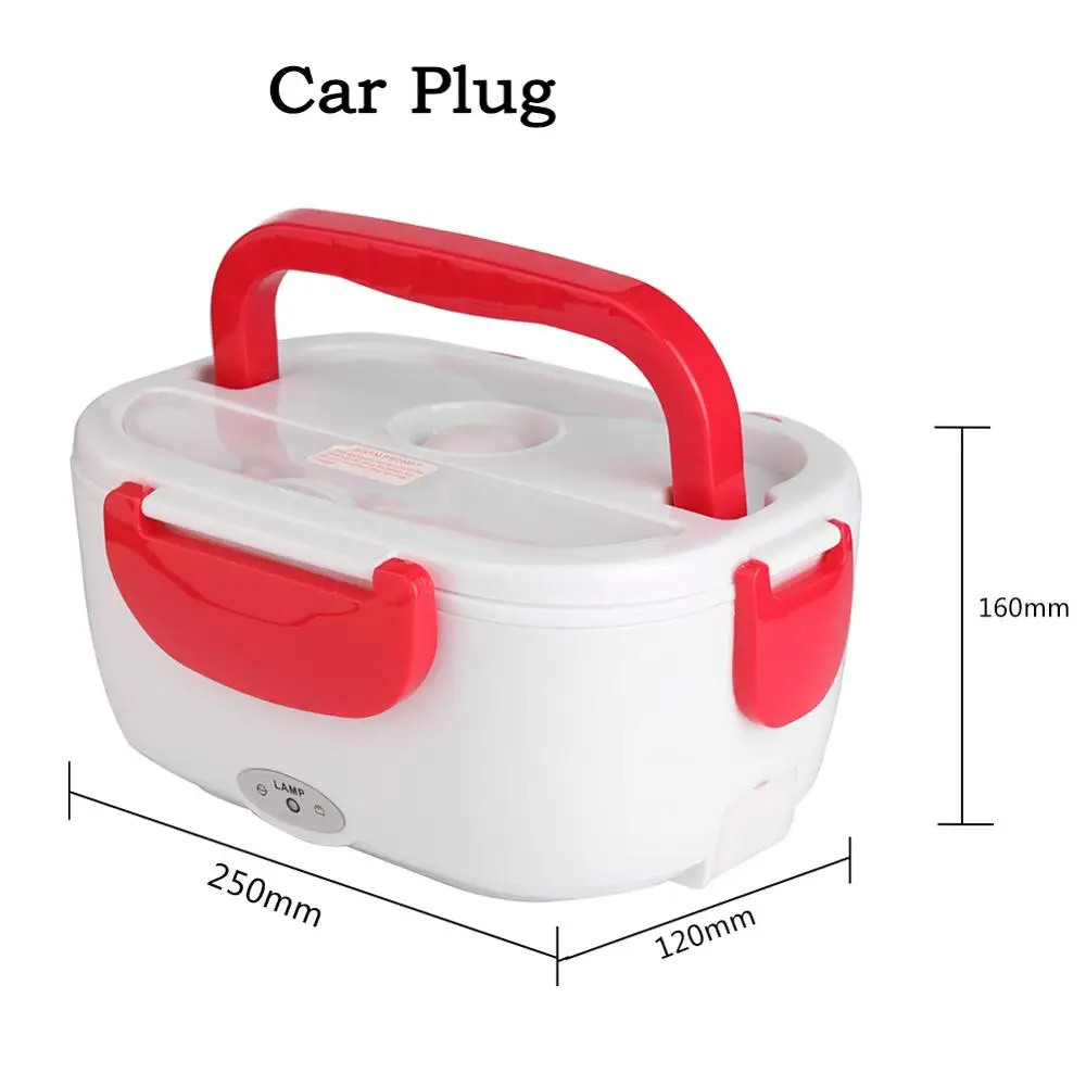 Car Plug Red Многофункциональная посуда 1.05L, портативная электрическая нагревательная коробка для ланча, подогреватель пищи, контейнер для риса, подогреватель пищи для дома, автомобиля, офиса - Цвет: Car Plug Red