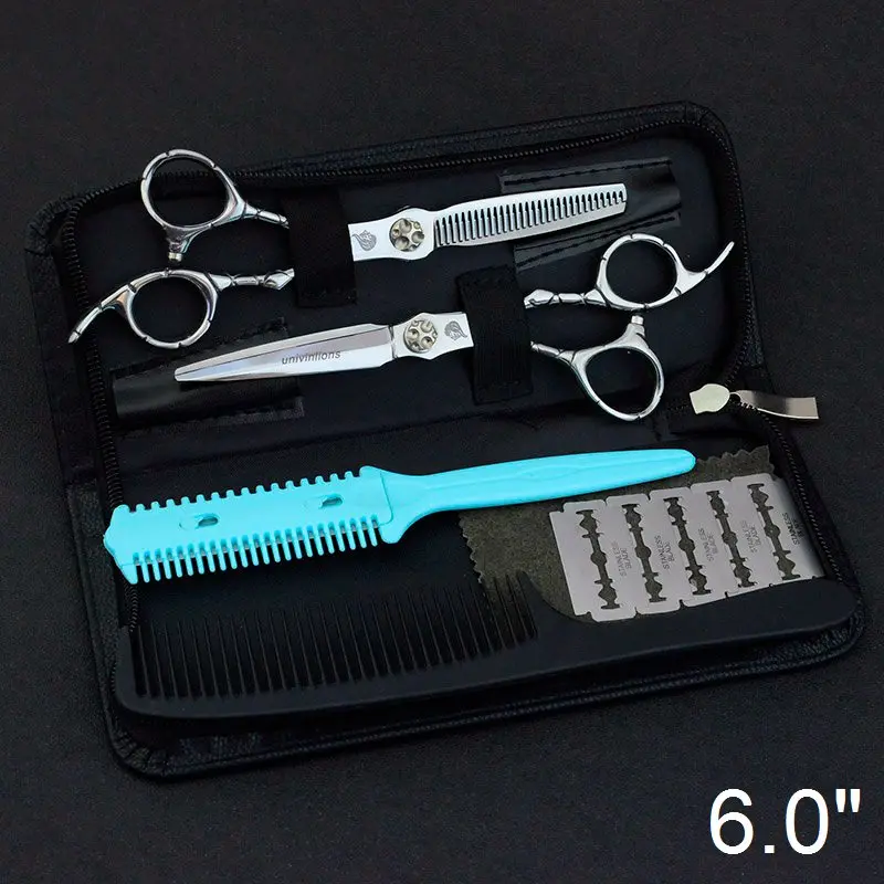6020A-Kit Case Univinlions 6 дюймов ножницы для волос Парикмахерские ножницы парикмахерские профессиональные ножницы для волос набор ножниц для стрижки волос парикмахерские принадлежности - Цвет: 6020A-Kit Case