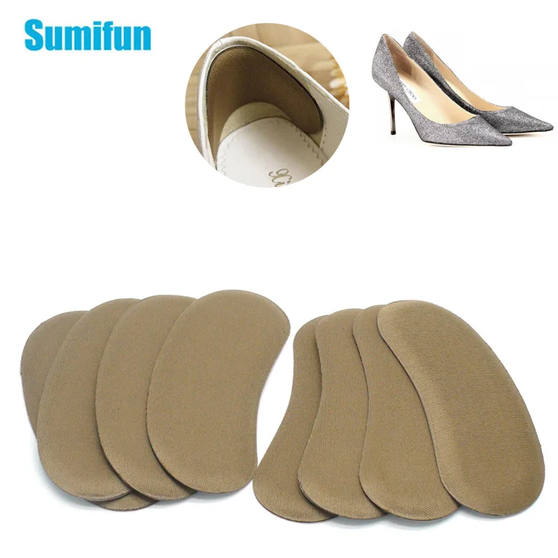 

8Pcs/4Pairs Non Slip Men Faux Leather Insert Pad Thick Sponge Heel Sticker High Heels Foot Protector Adjust Size Cushion Z04904