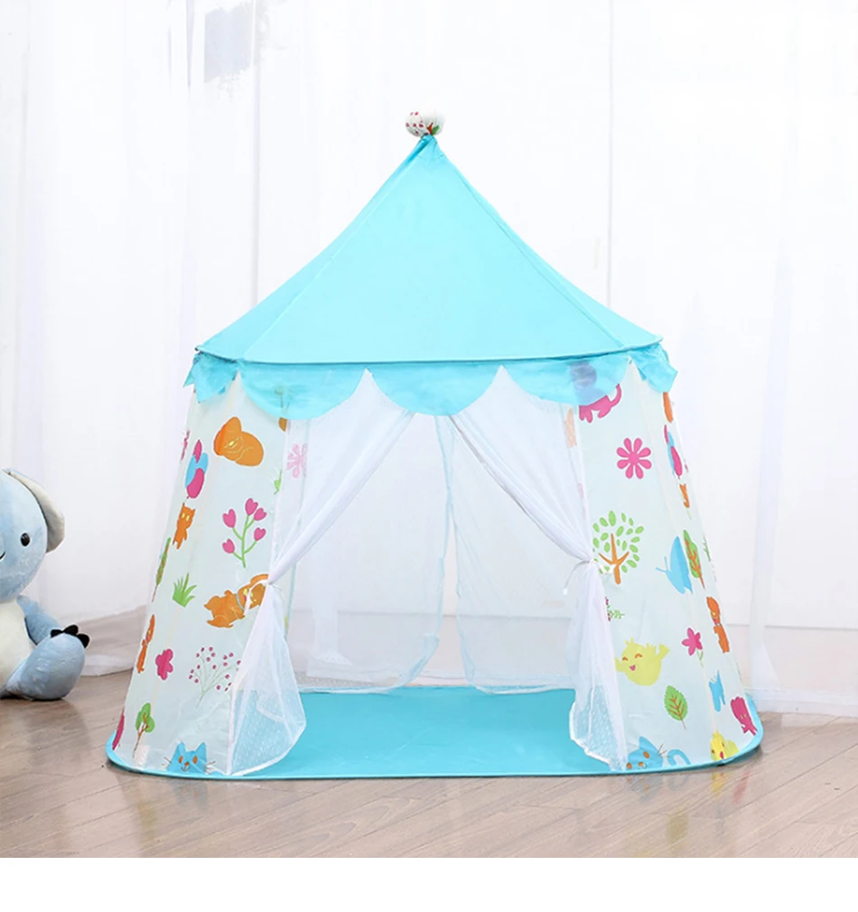 Детское вечернее платье для принцессы Замок палатка Портативный складные детские палатки для детей на открытом воздухе игровой домик для помещений в помещении, вигвама для маленьких детей игровая палатка